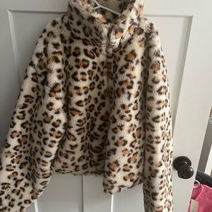 Victoria secret size medium silk cheetah zip up